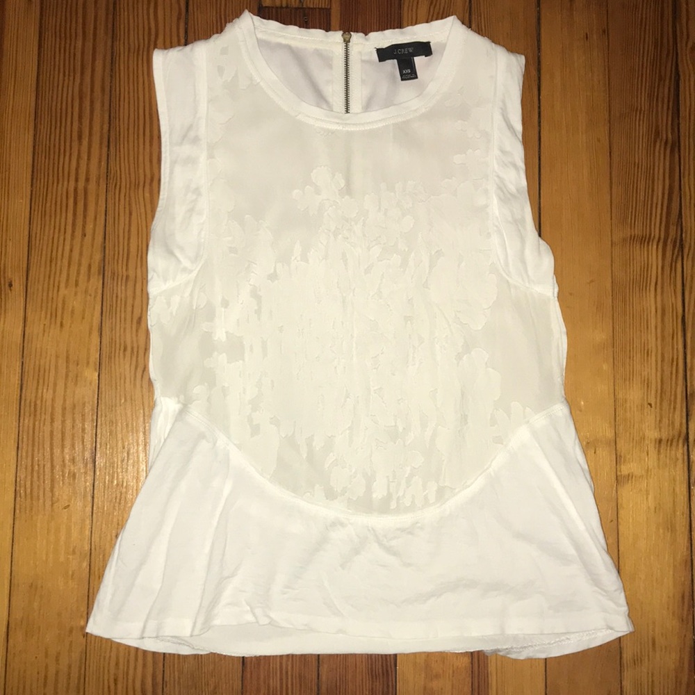 Cotton/silk white J. Crew top - XXS